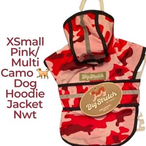 BIG STRETCH Pink Camo Dog Hoodie Rain Jacket Vest XSMALL